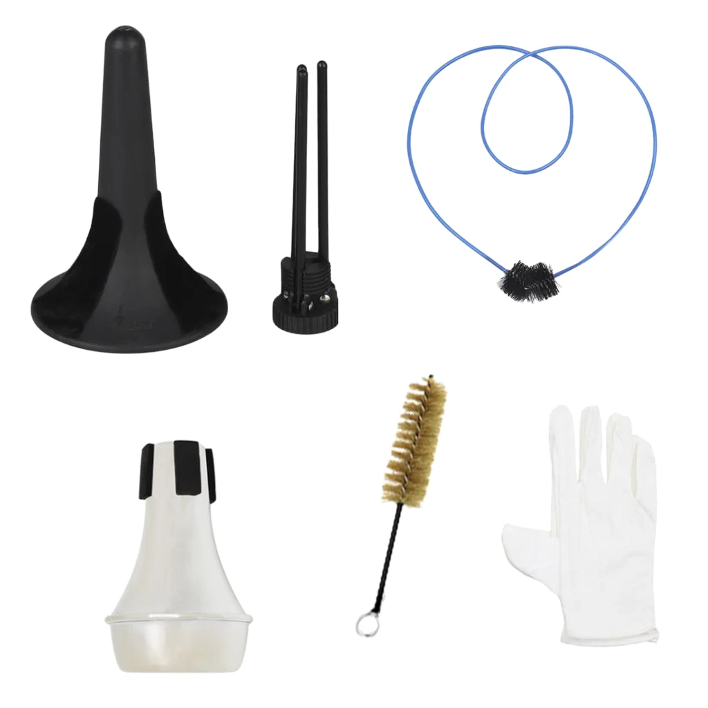 6 In 1 Trumpet Maintenance Cleaning Tool Kit Trumpet Stand 2pcs Brushes +Mute+Gloves Set
6 In 1 Trumpet Maintenance Cleaning Tool Kit Trumpet Stand 2pcs Brushes +Mute+Gloves Set