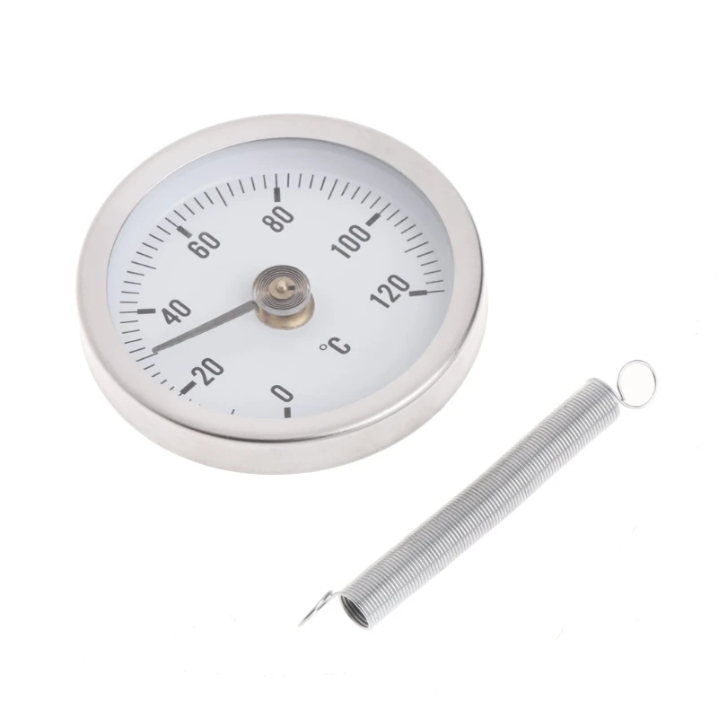 63mm Dial Stainless Steel Clip-on Spring Pipe Temperature bimetal thermomet Testing Gauge Pipe Surface Thermometer 0-120 Degree
63mm Dial Stainless Steel Clip-on Spring Pipe Temperature bimetal thermomet Testing Gauge Pipe Surface Thermometer 0-120 Degree