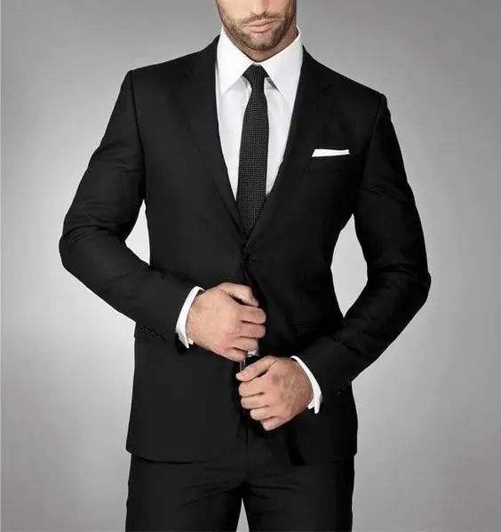 Popular Black Men Formal Suits Wedding Groom Best Man Tuxedos jacket+Pants Business Blazers A313
Popular Black Men Formal Suits Wedding Groom Best Man Tuxedos jacket+Pants Business Blazers A313