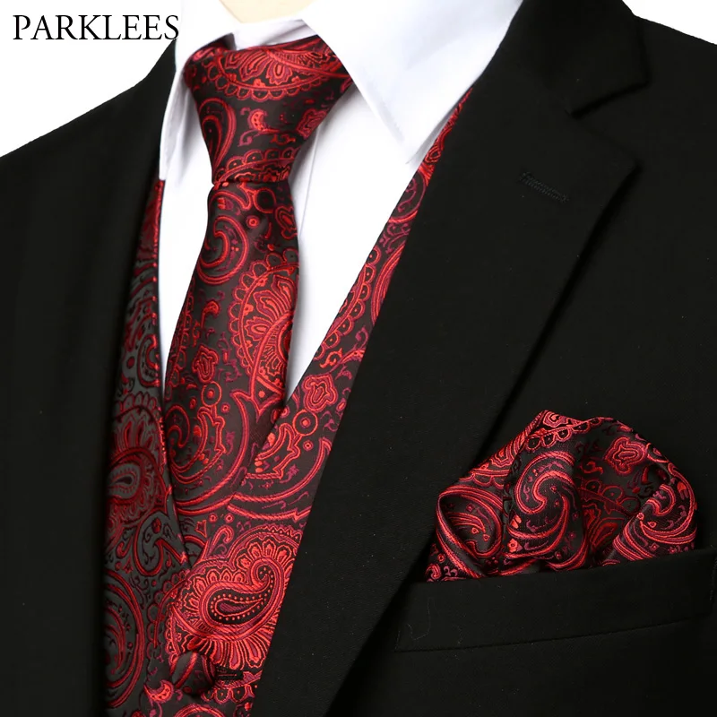 Suit Vest +Tie+Pocket Square Men Slim Fit Paisley Floral Vest Wedding Dress Vests Sleeveless Jacket Party Gilet Tuxedo Waistcoat
Suit Vest +Tie+Pocket Square Men Slim Fit Paisley Floral Vest Wedding Dress Vests Sleeveless Jacket Party Gilet Tuxedo Waistcoat