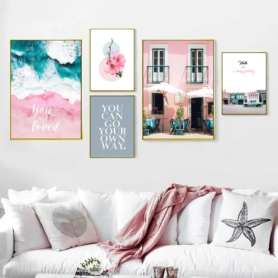 Pink Beach Blue Sea Sky Car Flower Quote Wall Art Canvas Painting Nordic Posters And Prints Wall Pictures For Living Room Decor
Pink Beach Blue Sea Sky Car Flower Quote Wall Art Canvas Painting Nordic Posters And Prints Wall Pictures For Living Room Decor