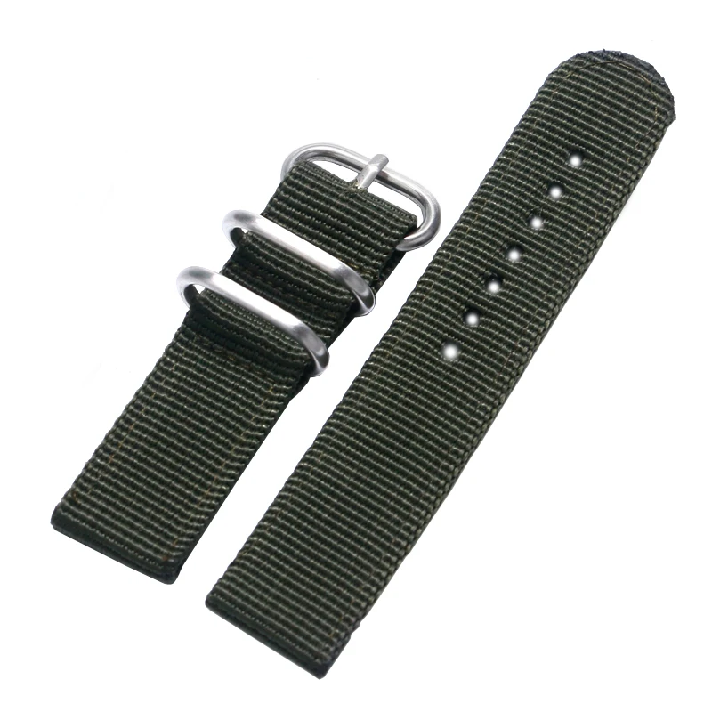 20&amp22mm Military Nylon Fabric Canvas Wrist Band Strap Stainless Steel Black/Silver Pin Buckle 5 Colors Men Women Watch Replace | Наручные