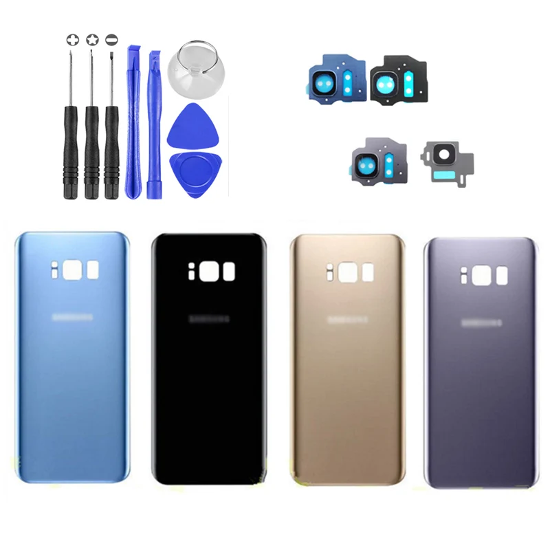 Для Galaxy S8 Plus G955 задняя крышка аккумулятора для Samsung G950 стеклянная корпуса + рамка