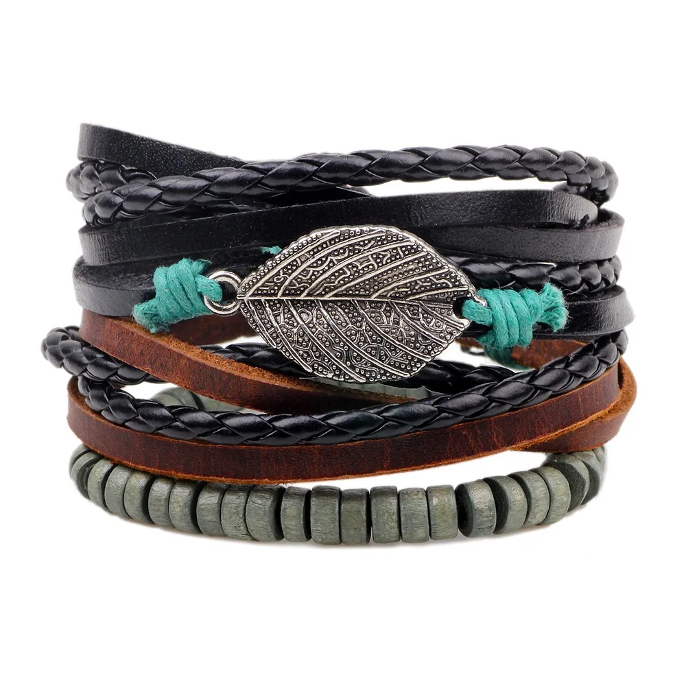 Leaf Multilayer Bead Women New Strand Vintage Combination Handmade Woven Punk Leather Bracelet Men Jewelry Wholesale Accessories
Leaf Multilayer Bead Women New Strand Vintage Combination Handmade Woven Punk Leather Bracelet Men Jewelry Wholesale Accessories
