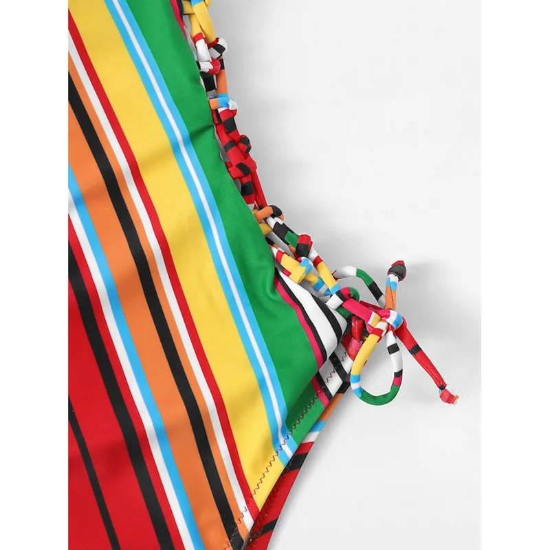 Bikishark Women Swimwear One Piece Swimsuit Female Rainbow Striped Monokini 2019 Girl Strappy High-Leg Bathing Suit Beachwear
Bikishark Women Swimwear One Piece Swimsuit Female Rainbow Striped Monokini 2019 Girl Strappy High-Leg Bathing Suit Beachwear