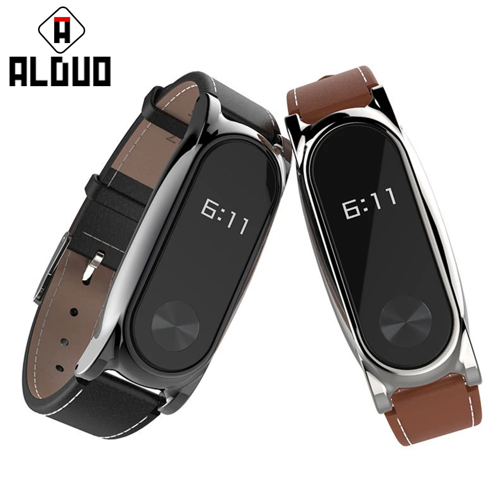 Кожаный ремешок для Xiaomi mi band 2 ремешки на запястье Безвинтовой браслет Сменные