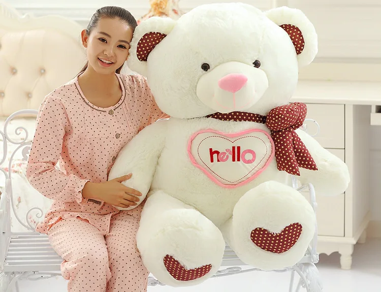 large 130cm heart hello bear pluash toy white teddy bear doll soft throw pillow,birthday gift, Xmas gift d2250
large 130cm heart hello bear pluash toy white teddy bear doll soft throw pillow,birthday gift, Xmas gift d2250