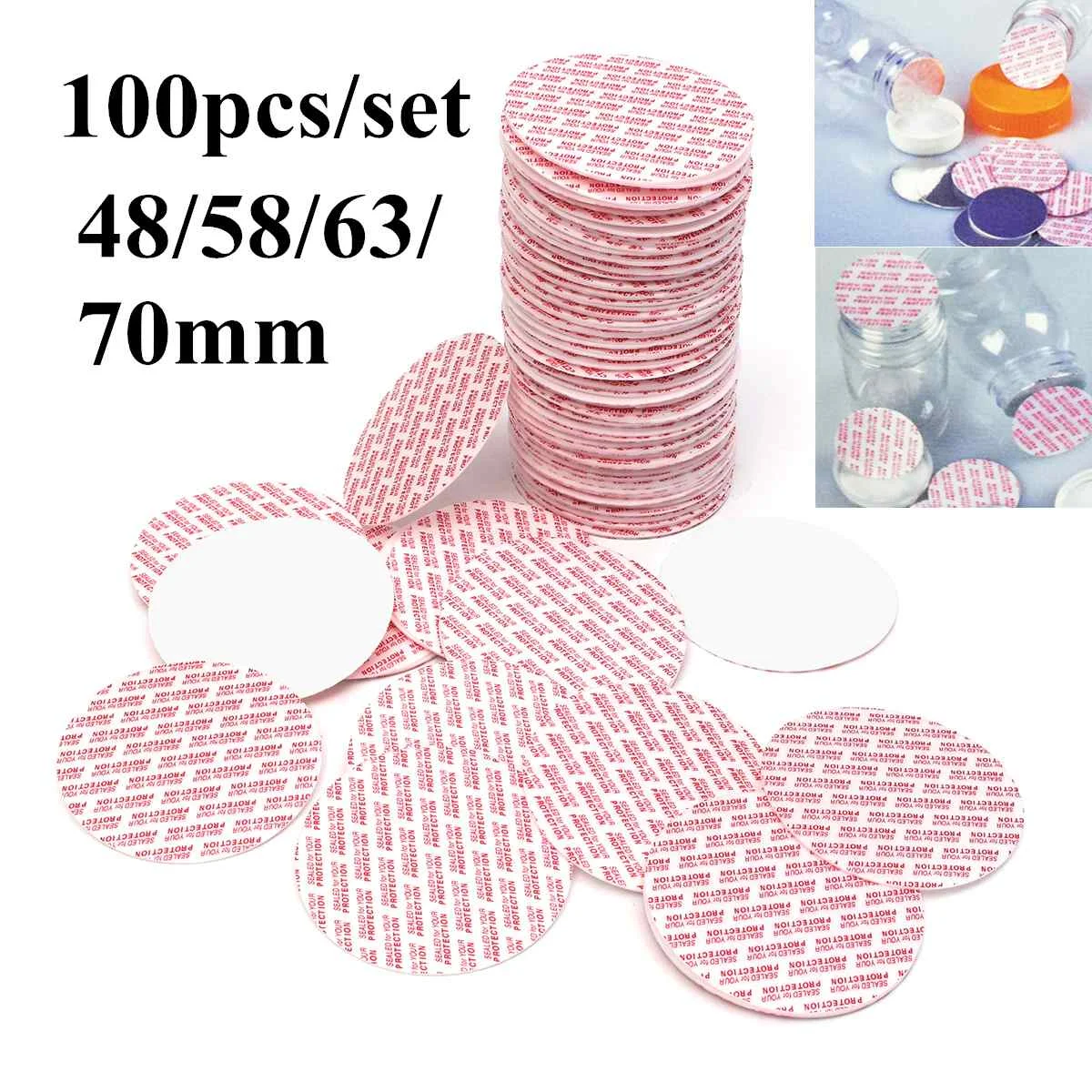 100 Pcs Self Adhesive Pressure Sensitive Press Seal Cap Liners Jar Bottle Foam Safety Tamper Sealers Sealing Piece Plate Gasket
100 Pcs Self Adhesive Pressure Sensitive Press Seal Cap Liners Jar Bottle Foam Safety Tamper Sealers Sealing Piece Plate Gasket