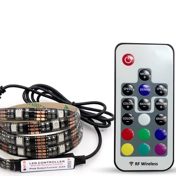 USB LED Strip 5050 RGB TV Background Lighting Kit Cuttable with 17 Key RGB LED Controller, 0.5M/1M/2M Set
USB LED Strip 5050 RGB TV Background Lighting Kit Cuttable with 17 Key RGB LED Controller, 0.5M/1M/2M Set