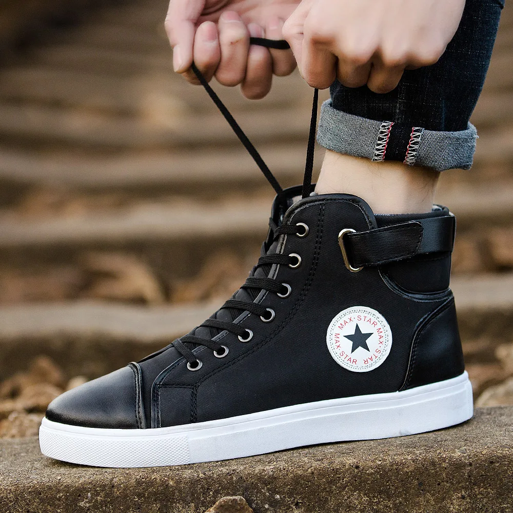 High Top Mens Casual Shoes 2019 Autumn/winter High Top Mens Sneakers Large Size Leather Men's Casual Shoes
High Top Mens Casual Shoes 2019 Autumn/winter High Top Mens Sneakers Large Size Leather Men's Casual Shoes