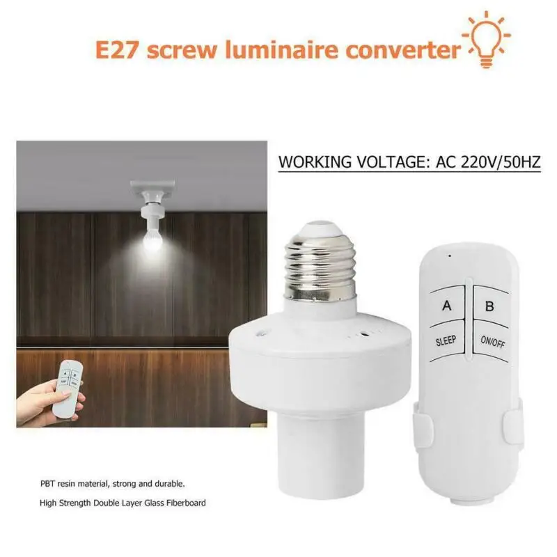 E27 220V Screw Wireless Remote Control Light Lamp Bulb Holder Cap Socket Switch Set
E27 220V Screw Wireless Remote Control Light Lamp Bulb Holder Cap Socket Switch Set