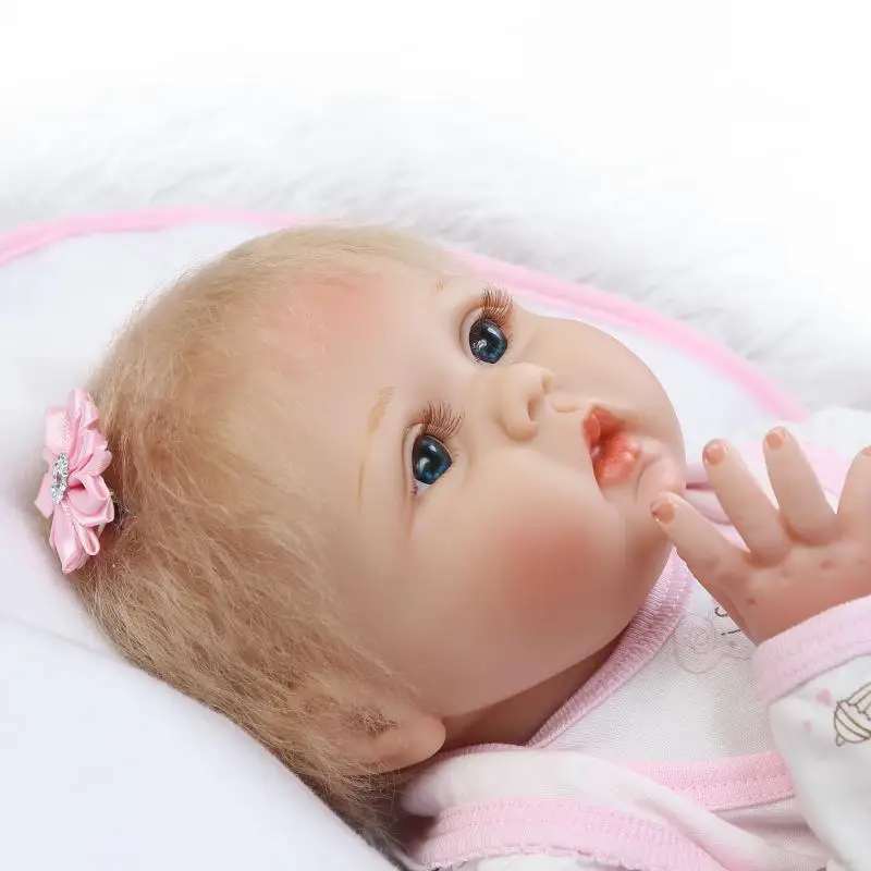 Bebe Silicone reborn dolls 22" 55cm lovely newborn baby dolls for girls toys gift bebe alive reborn bonecas NPK brand
Bebe Silicone reborn dolls 22" 55cm lovely newborn baby dolls for girls toys gift bebe alive reborn bonecas NPK brand