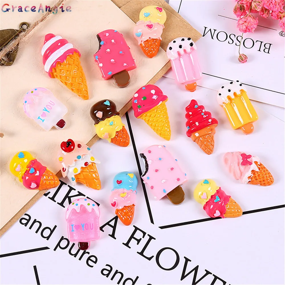 GraceAngie 10pcs/lot Mix Shape Ice Cream Resin Flat back Charms Randomly send Ornament Decor DIY Jewelry Accessories Wholesale
GraceAngie 10pcs/lot Mix Shape Ice Cream Resin Flat back Charms Randomly send Ornament Decor DIY Jewelry Accessories Wholesale