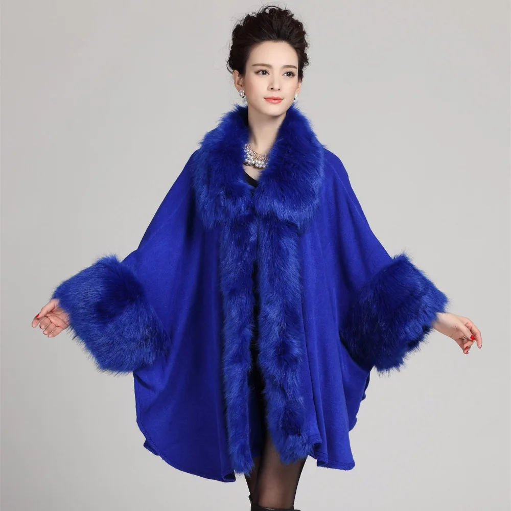 2018 Winter New Plus Size Women's Knitted Cardigan Imitation Fox Fur Cape Wedding Shawl Fashion Poncho With Fur Sleeves
2018 Winter New Plus Size Women's Knitted Cardigan Imitation Fox Fur Cape Wedding Shawl Fashion Poncho With Fur Sleeves