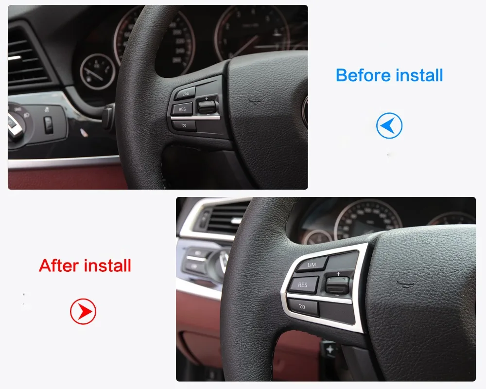 ABS Chrome Steering Wheel Button Cover Trim For BMW 5 7 Series f10 520 525 2011-2017 Interior Accessory
ABS Chrome Steering Wheel Button Cover Trim For BMW 5 7 Series f10 520 525 2011-2017 Interior Accessory