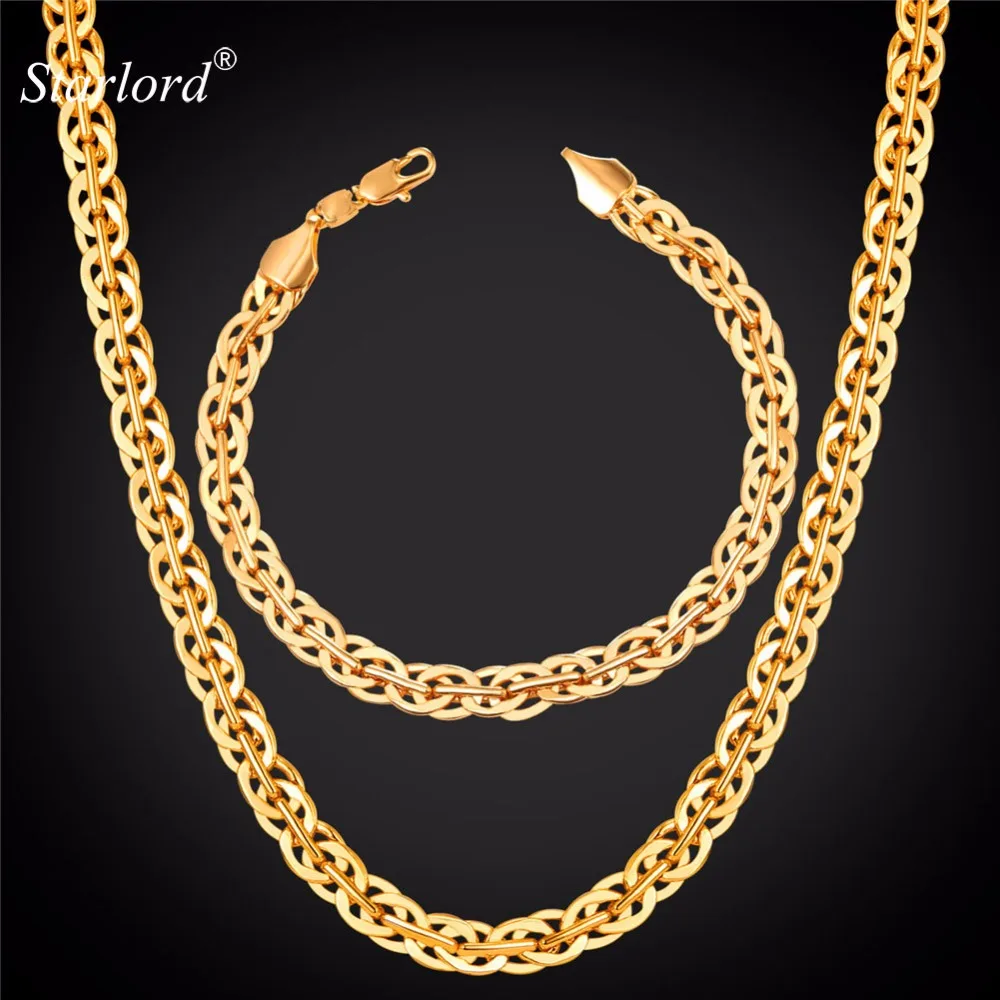 Starlord Men's Bracelet&Necklace Set Men Wheat/Spiga Chain Men Costume Jewelry Trendy Gold Color Dubai Jewelry Sets 2017 NH2565
Starlord Men's Bracelet&Necklace Set Men Wheat/Spiga Chain Men Costume Jewelry Trendy Gold Color Dubai Jewelry Sets 2017 NH2565