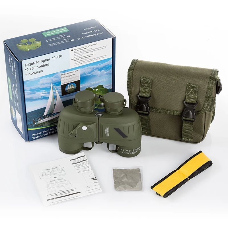 7x50/10x50 Waterproof Navy Telescope Fogproof Binoculars with rangefinder Compass Reticle Illuminant Night Vision Hunting
7x50/10x50 Waterproof Navy Telescope Fogproof Binoculars with rangefinder Compass Reticle Illuminant Night Vision Hunting