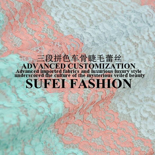 150cm orange and blue embroidery lace fabric for dress shirt clothes clothing decoration 
150cm orange and blue embroidery lace fabric for dress shirt clothes clothing decoration