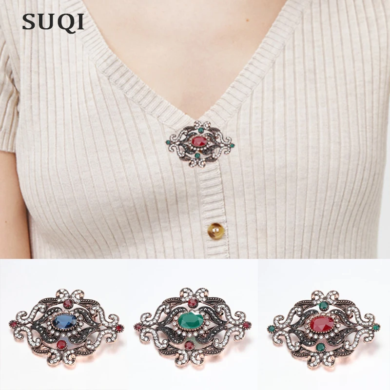 SUQI vintage crystal Rhinestone brooches for women brooch pin fashion Party dress coat jewelry accessories red gold brooches
SUQI vintage crystal Rhinestone brooches for women brooch pin fashion Party dress coat jewelry accessories red gold brooches
