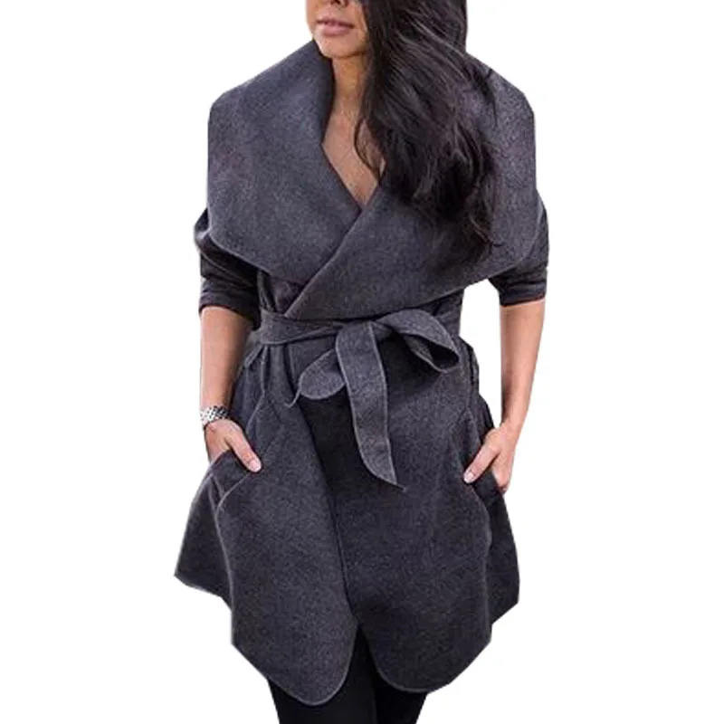 Nice Autumn Fashion Women Lapel Belt Long Trench Coat Elegant Lace Up Windbreaker Cardigan Long Coat Outerwear
Nice Autumn Fashion Women Lapel Belt Long Trench Coat Elegant Lace Up Windbreaker Cardigan Long Coat Outerwear
