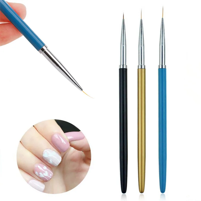 Фото ELECOOL 3 шт./1 шт. кисти для дизайна ногтей ручки с металлической - купить