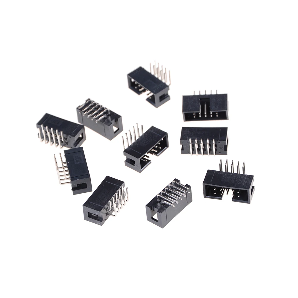 High Quality 10pcs DC3 10 Pin 2x5Pin Right Angle Double Row Pitch 2.54mm Double-spaced Pin Male IDC Socket Box Header Connector
High Quality 10pcs DC3 10 Pin 2x5Pin Right Angle Double Row Pitch 2.54mm Double-spaced Pin Male IDC Socket Box Header Connector