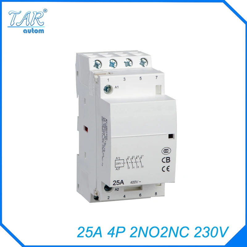 modular small household AC contactor25A 2NO2NC 230V Modular Normally Closed Contactor with electric machincal types of contactor
modular small household AC contactor25A 2NO2NC 230V Modular Normally Closed Contactor with electric machincal types of contactor