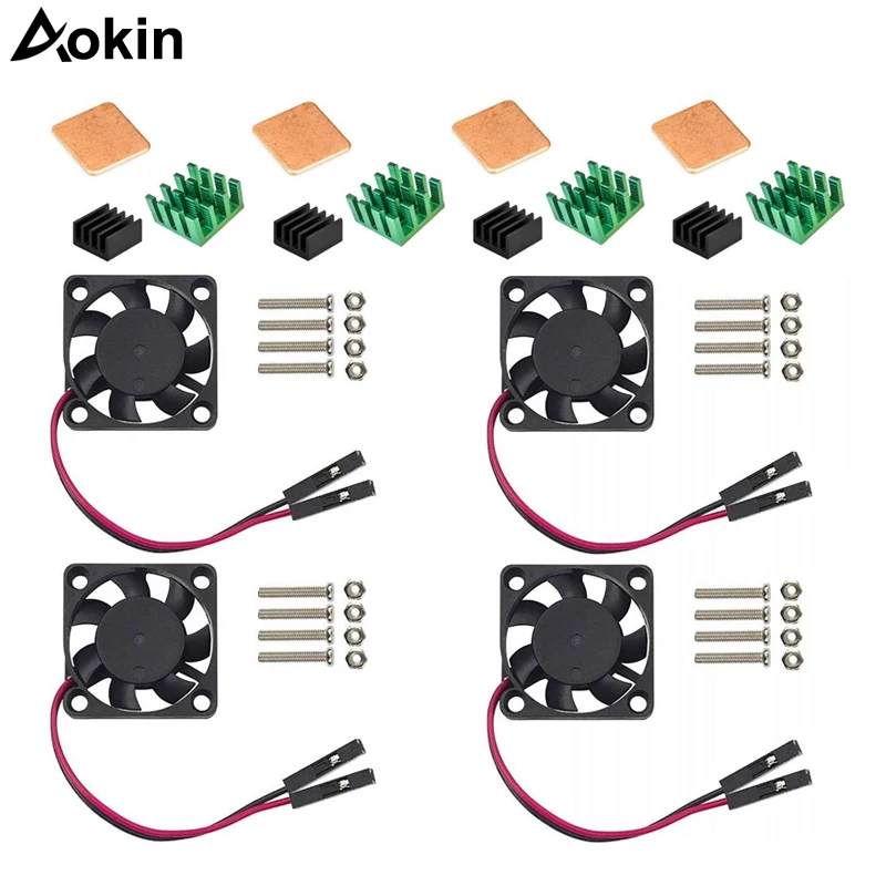 Raspberry Pi 3 B+ Cooling Fan DC 5V with 3 Pcs Heatsinks for Raspberry Pi 3b 2b Model B+ Copper cooling pad for raspberry pi 3/2
Raspberry Pi 3 B+ Cooling Fan DC 5V with 3 Pcs Heatsinks for Raspberry Pi 3b 2b Model B+ Copper cooling pad for raspberry pi 3/2