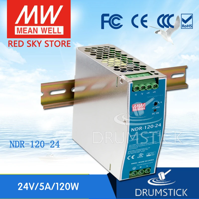 Steady MEAN WELL NDR-120-24 24V 5A meanwell NDR-120 120W Single Output Industrial DIN Rail Power Supply
Steady MEAN WELL NDR-120-24 24V 5A meanwell NDR-120 120W Single Output Industrial DIN Rail Power Supply