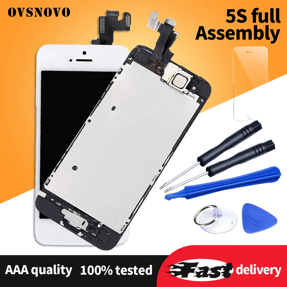 AAA Pantalla For iPhone 5s LCD Display Digitizer Touch Screen Full Assembly Replacement for iPhone 5 6 6 plus+Home Button&Camera
AAA Pantalla For iPhone 5s LCD Display Digitizer Touch Screen Full Assembly Replacement for iPhone 5 6 6 plus+Home Button&Camera