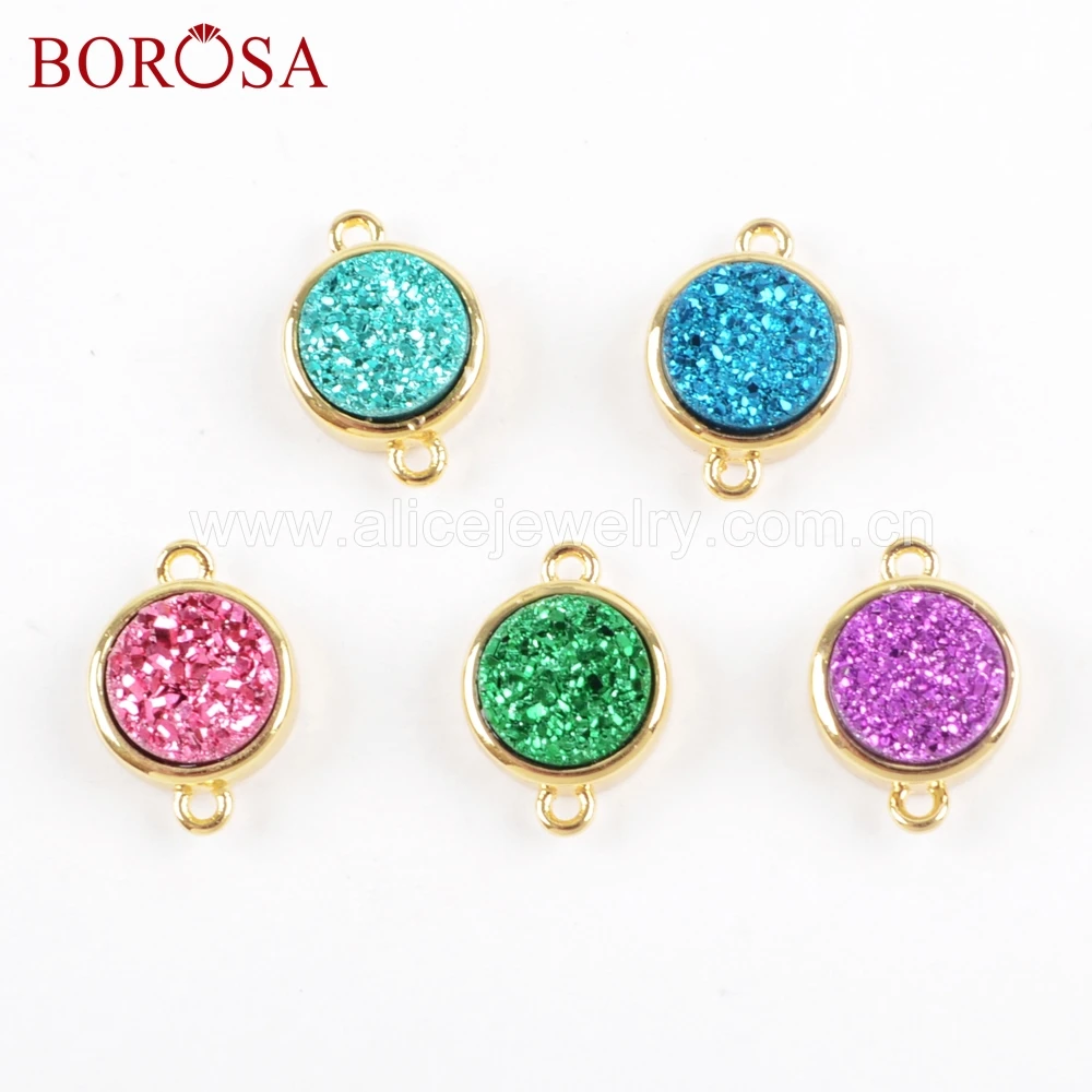BOROSA 8pcs Natural Agates Titanium Rainbow Druzy Connector 9mm Round Drusy Jewelry Accessories ZG0360
BOROSA 8pcs Natural Agates Titanium Rainbow Druzy Connector 9mm Round Drusy Jewelry Accessories ZG0360