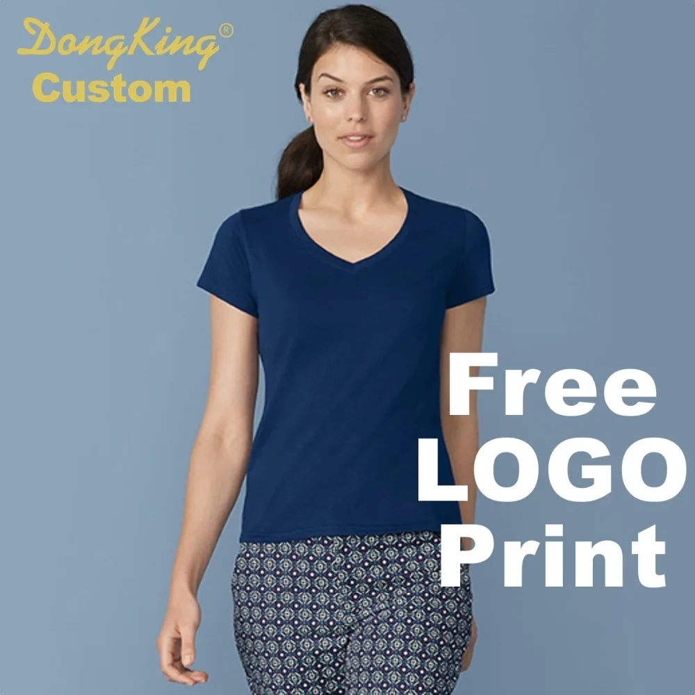 DongKing Custom Ladies Fitted T Shirts Women Personalized V neck T shirt Top Quality Cotton Print LOGO Short Sleeve 4 Colors
DongKing Custom Ladies Fitted T Shirts Women Personalized V neck T shirt Top Quality Cotton Print LOGO Short Sleeve 4 Colors