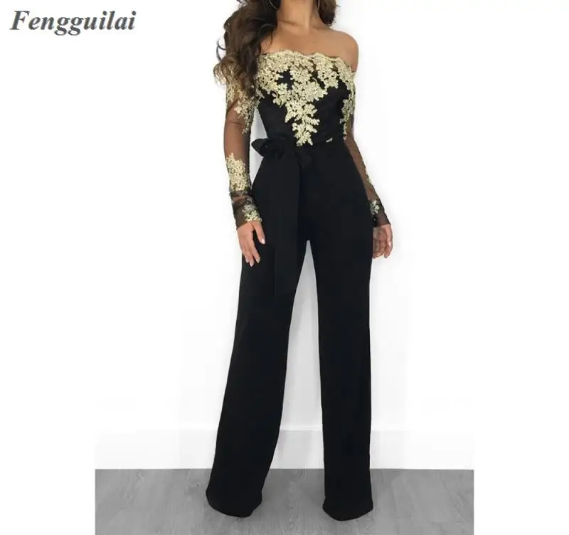 Appliques Lace Patchwork Jumpsuit Women Sexy Off Shoulder Slash Neck Long Sleeve Women Jumpsuit Elegant Slim Wide Leg Jumpsuit
Appliques Lace Patchwork Jumpsuit Women Sexy Off Shoulder Slash Neck Long Sleeve Women Jumpsuit Elegant Slim Wide Leg Jumpsuit