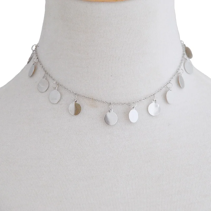 Fashion Gold Color Sequins Coins Tassel Choker Necklace for Women ladies necklace Jewellry colares
Fashion Gold Color Sequins Coins Tassel Choker Necklace for Women ladies necklace Jewellry colares