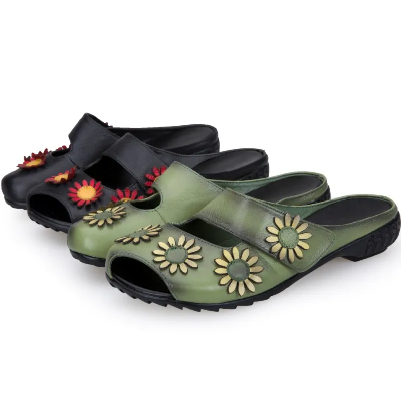 BEYARNE 2019Ethnic Style Genuine Leather Women Shoes Flat Slippers Handmade Flower Cow Leather Women SlidesE191
BEYARNE 2019Ethnic Style Genuine Leather Women Shoes Flat Slippers Handmade Flower Cow Leather Women SlidesE191