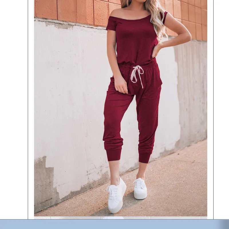 New Casual Simple Womens Off Shoulder Solid Color Slim Playsuit Bodycon Short Sleeve Jumpsuit
New Casual Simple Womens Off Shoulder Solid Color Slim Playsuit Bodycon Short Sleeve Jumpsuit