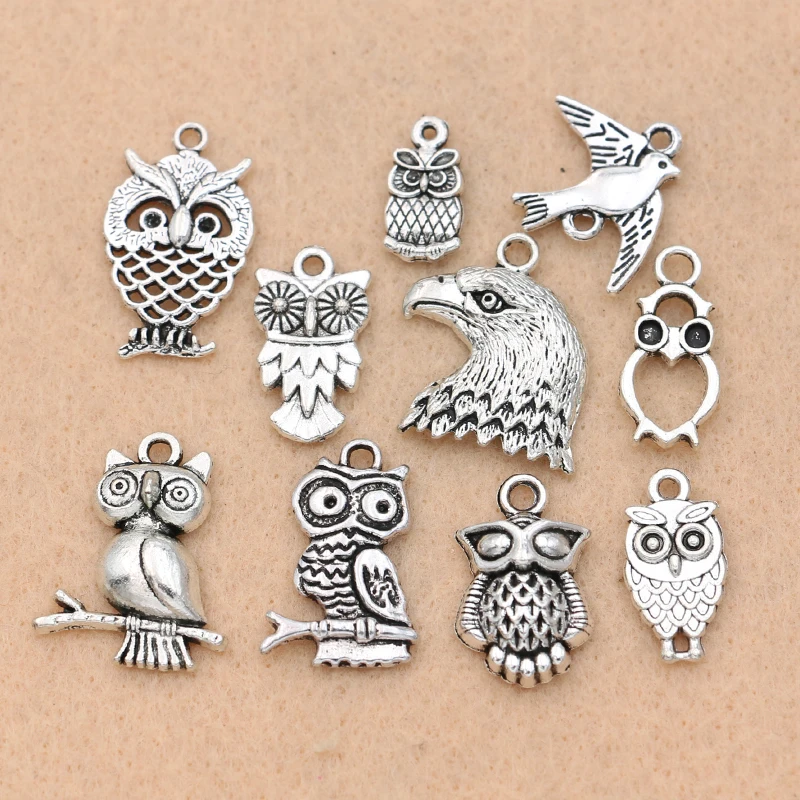 Mix Tibetan Silver Plated Birds Owl Eagle Charm Pendants for Bracelet Necklace Accessories Jewelry Diy Findings Handmade
Mix Tibetan Silver Plated Birds Owl Eagle Charm Pendants for Bracelet Necklace Accessories Jewelry Diy Findings Handmade