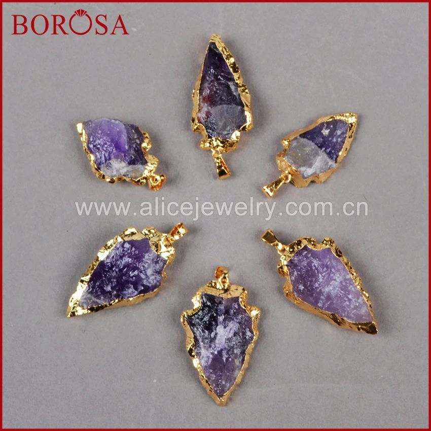 BOROSA New! Purple Crystal Pndant Bead quartz druzy beads Gold Color Arrowhead Raw g0697
BOROSA New! Purple Crystal Pndant Bead quartz druzy beads Gold Color Arrowhead Raw g0697
