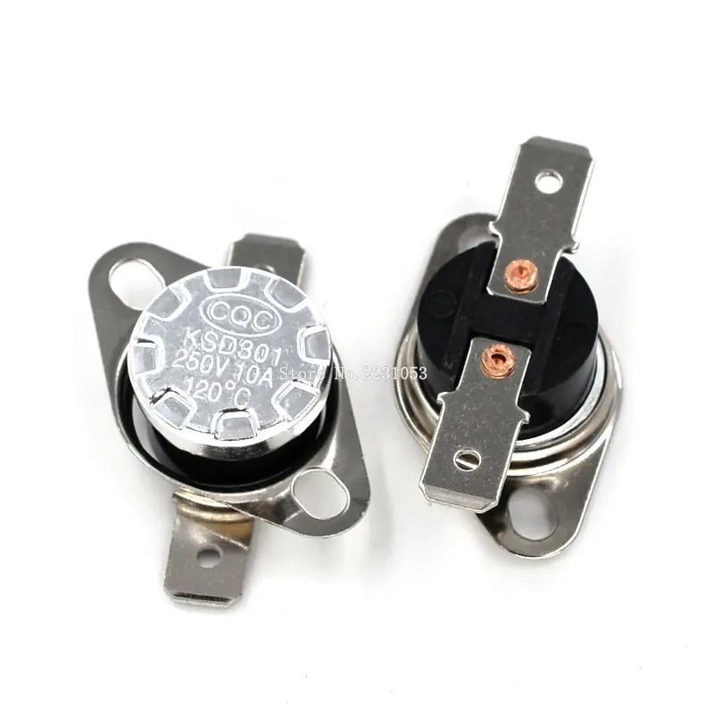 2PCS/LOT KSD301 120 degree Normal Close NC Temperature Controlled Switch Thermostat 250V 10A
2PCS/LOT KSD301 120 degree Normal Close NC Temperature Controlled Switch Thermostat 250V 10A