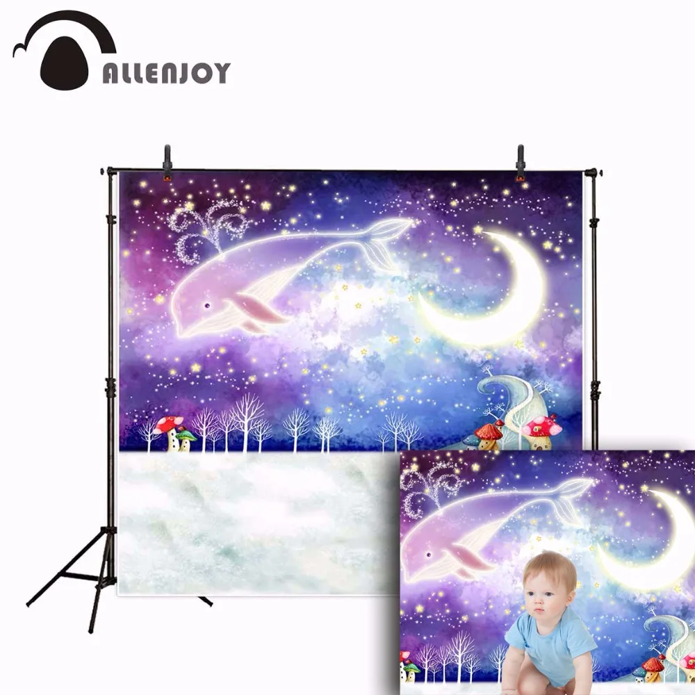 Allenjoy moon backdrops photography Cartoon whale star sky baby shower background for photo studio photocall photozone camera
Allenjoy moon backdrops photography Cartoon whale star sky baby shower background for photo studio photocall photozone camera