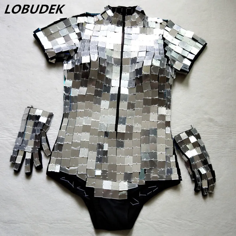 Handmade Mirrors Sparkly Sequins Bodysuit Sexy Silvery Jumpsuit Women Costumes Bar Nightclub Punk Hip Hop Singer Star DJ costume
Handmade Mirrors Sparkly Sequins Bodysuit Sexy Silvery Jumpsuit Women Costumes Bar Nightclub Punk Hip Hop Singer Star DJ costume
