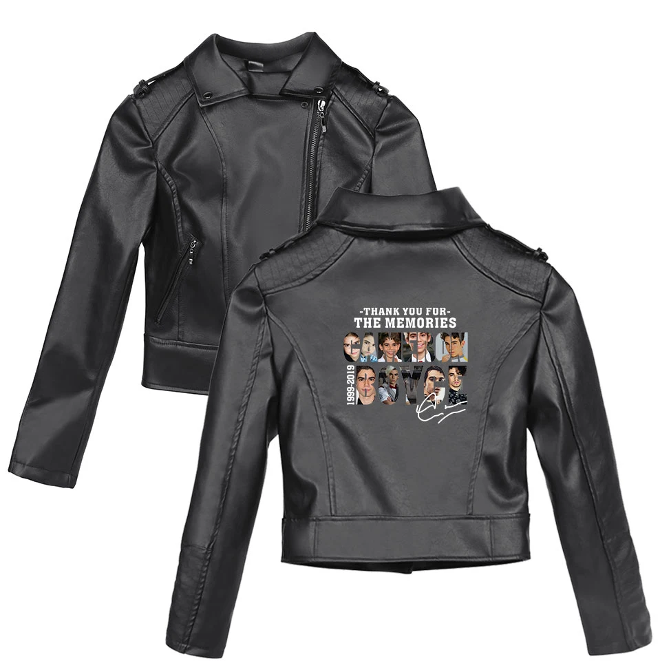 2019 Кэмерон Бойс Печатный PU кожаная куртка короткие весна и осень Новый стиль