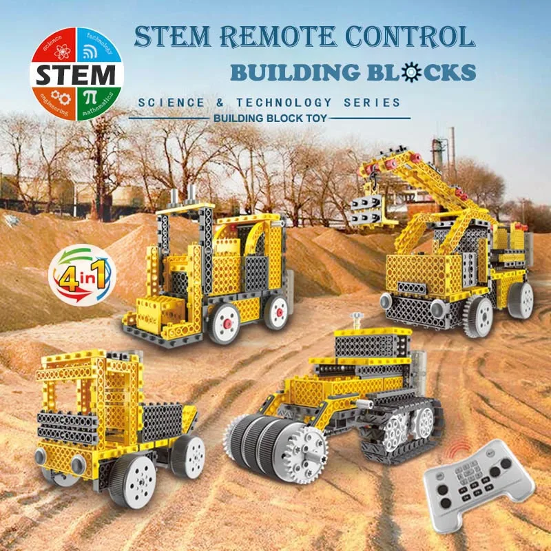 240Pcs RC Toys 4 In 1 Remote Control Engineering Vehicles DIY Building Blocks Toys Children Creative STEM Educational Toys Gifts
240Pcs RC Toys 4 In 1 Remote Control Engineering Vehicles DIY Building Blocks Toys Children Creative STEM Educational Toys Gifts
