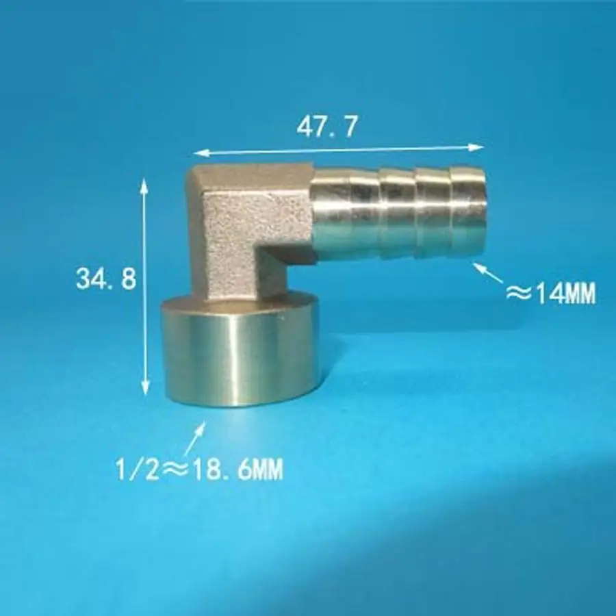 1/2" BSPP Female x 14mm Hose Barb Elbow Splicer Brass Hosetail Fitting Adapter Coupling Water Gas Fuel
1/2" BSPP Female x 14mm Hose Barb Elbow Splicer Brass Hosetail Fitting Adapter Coupling Water Gas Fuel