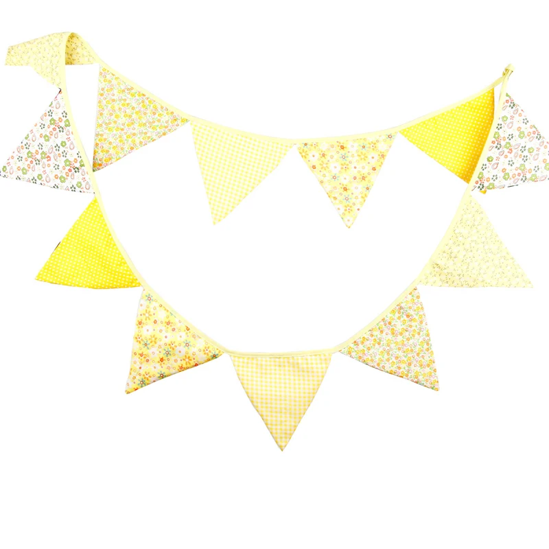 3 2 м 12 флагов желтый цветок хлопковый баннер перьевая гирлянда детский праздник