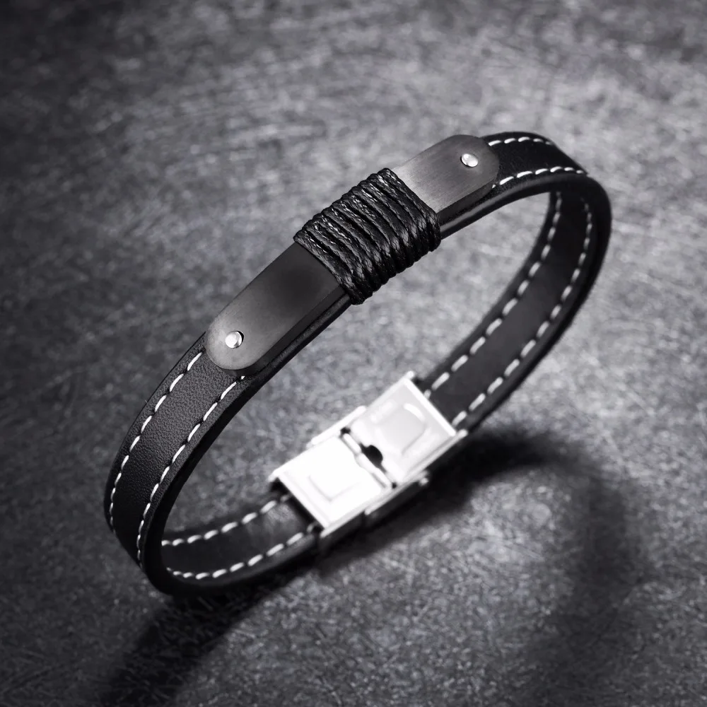 Fashion Black Leather Men Bracelets Personality Jewelry Bracelets For Man Vintage Punk Charm Bracelet Bangles
Fashion Black Leather Men Bracelets Personality Jewelry Bracelets For Man Vintage Punk Charm Bracelet Bangles