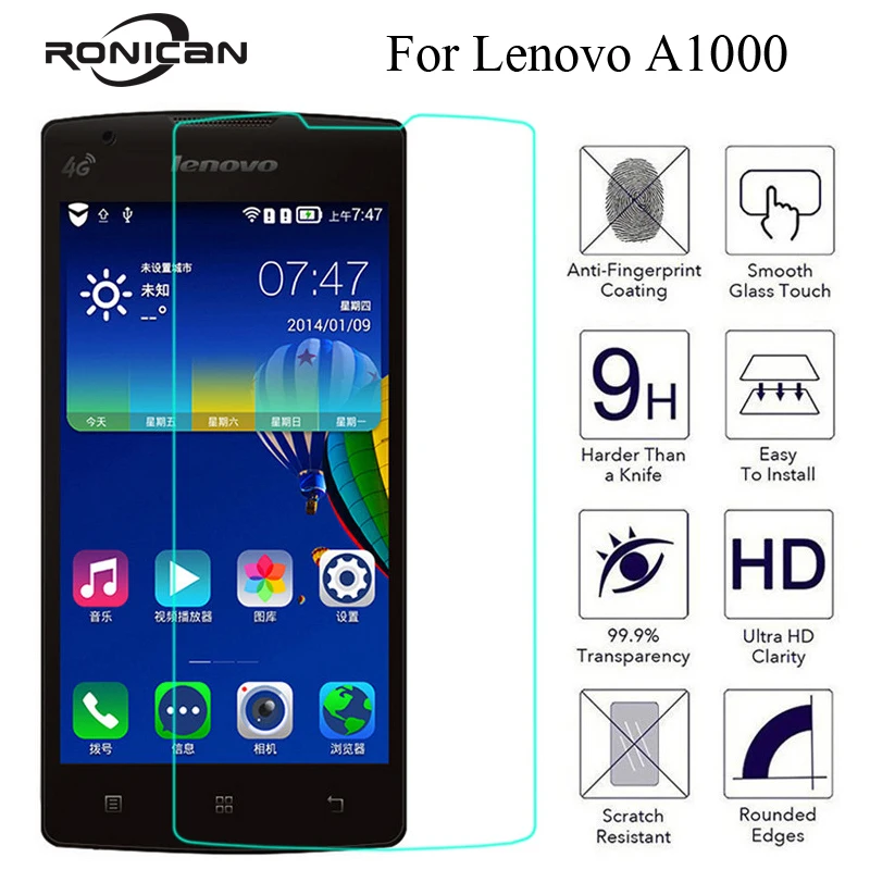 

RONICAN Tempered Glass Screen Protector For Lenovo A1000 A 1000 A2800 A2800-D A 2800 Explosion-proof Anti-shatter Glass Film