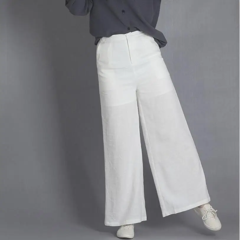 2020 Autumn Summer Cotton Linen Wide Leg Pants Female Elastic Waist Casual Pants OL Professional Pants Loose Trousers Women Y175
2020 Autumn Summer Cotton Linen Wide Leg Pants Female Elastic Waist Casual Pants OL Professional Pants Loose Trousers Women Y175
