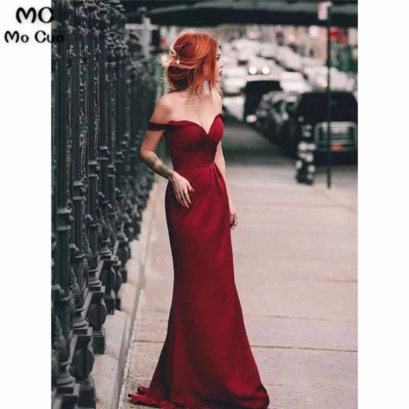 2019 Burgundy Mermaid Bridesmaid Dresses Long V-Neck Short Sleeve Wedding Party Dress Off Shoulder Women Bridesmaid Dress
2019 Burgundy Mermaid Bridesmaid Dresses Long V-Neck Short Sleeve Wedding Party Dress Off Shoulder Women Bridesmaid Dress