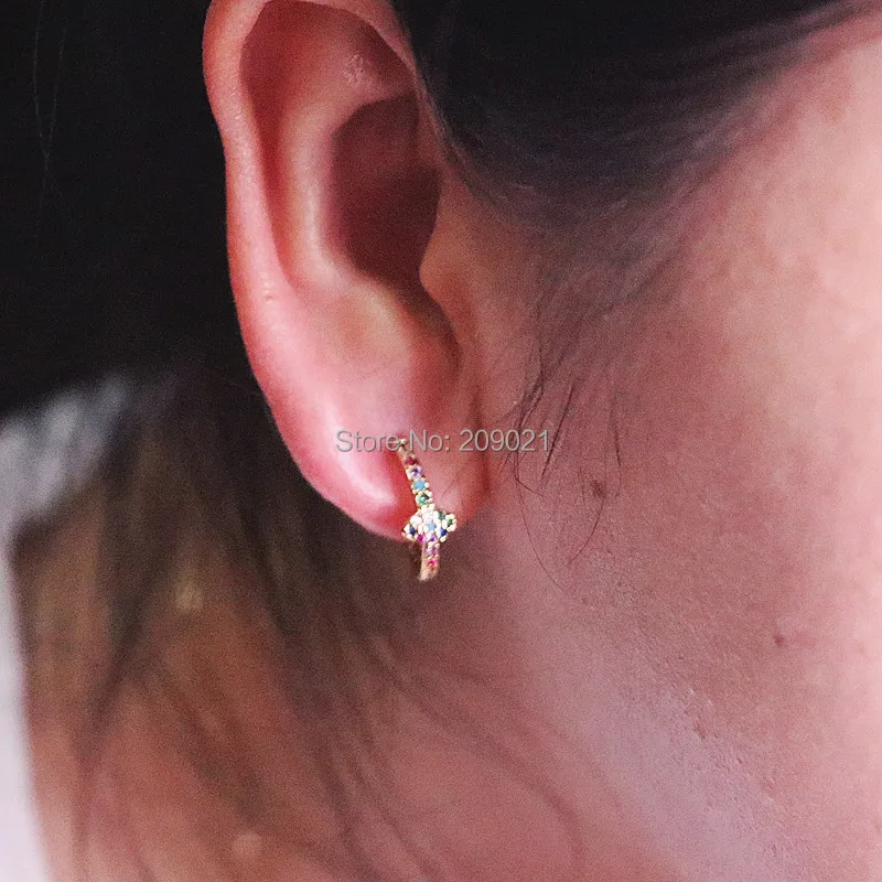 6Pairs 14mm, micro pave rainbow cz eye circle charm Stud Earring Fashion gold color Jewelry
6Pairs 14mm, micro pave rainbow cz eye circle charm Stud Earring Fashion gold color Jewelry